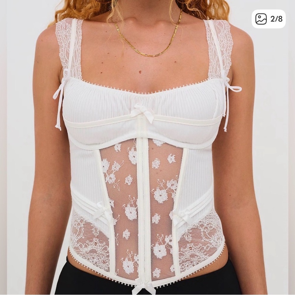 Chic White Lace Corset Top